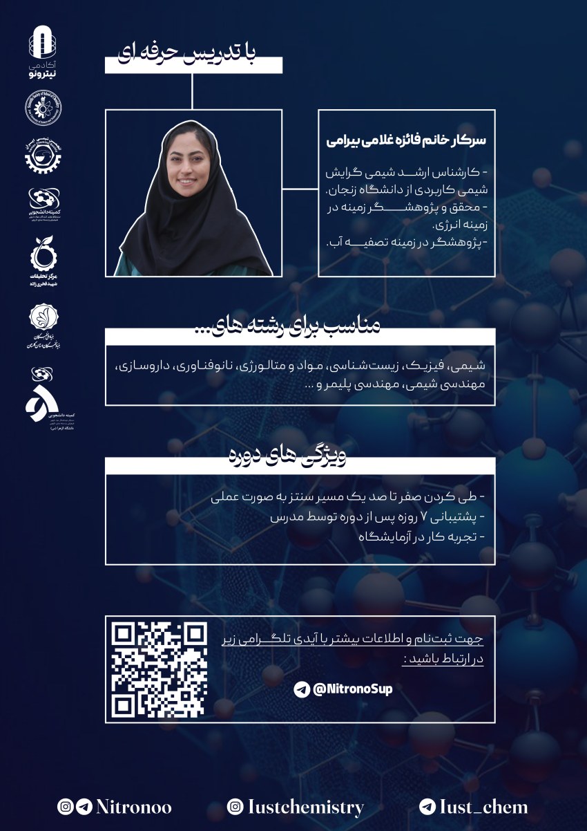 ورکشاپ مشخصه‌یابی و سنتز نانوکاتالیست‌ها (تئوری و عملی)