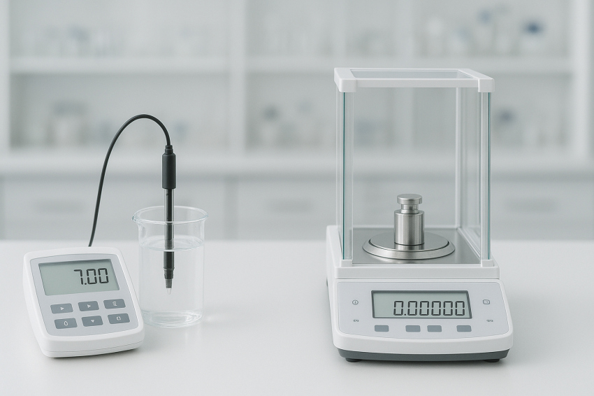 کالیبراسیون pH متر و ترازوی تحلیلی