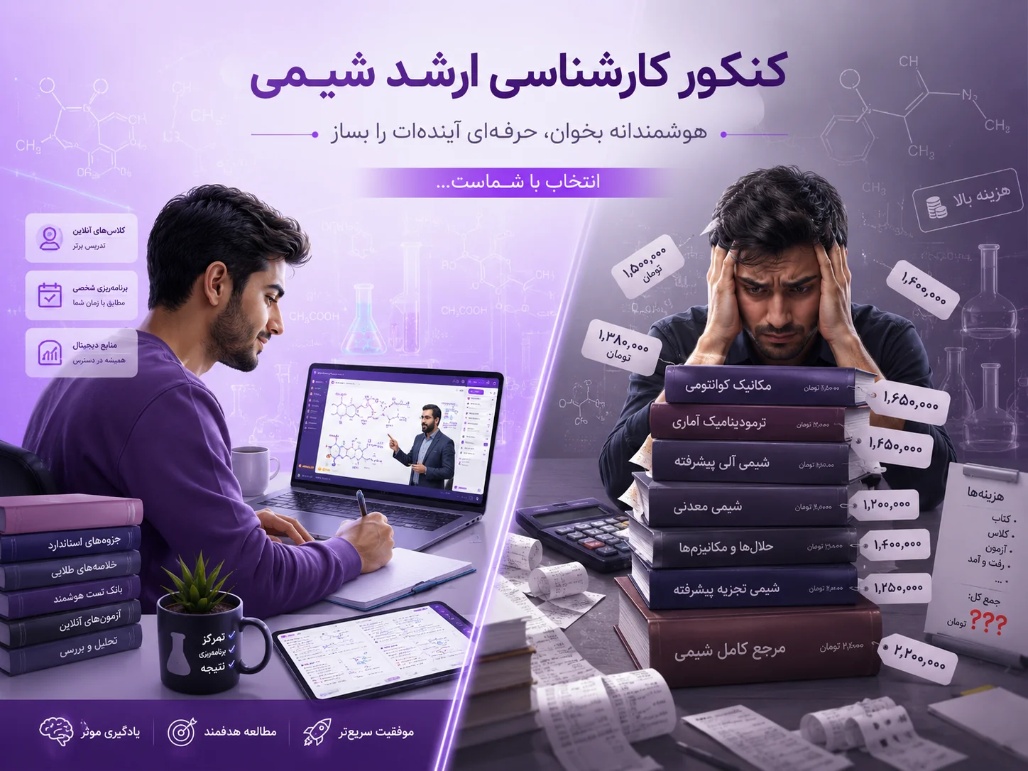 منابع ارشد شیمی 1406 – مقایسه کتاب و کلاس آنلاین نیترونو